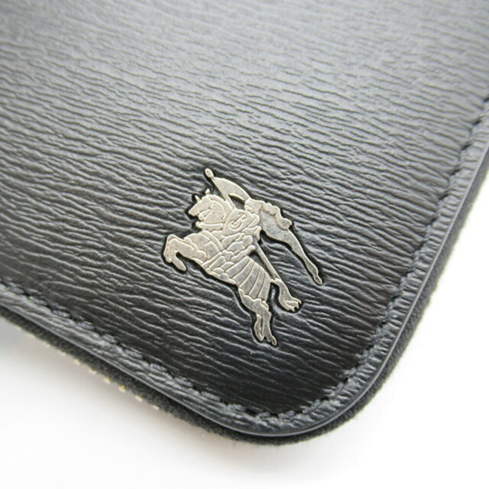 Burberry Wallet Leather Round Long Black - Picture 8 of 10